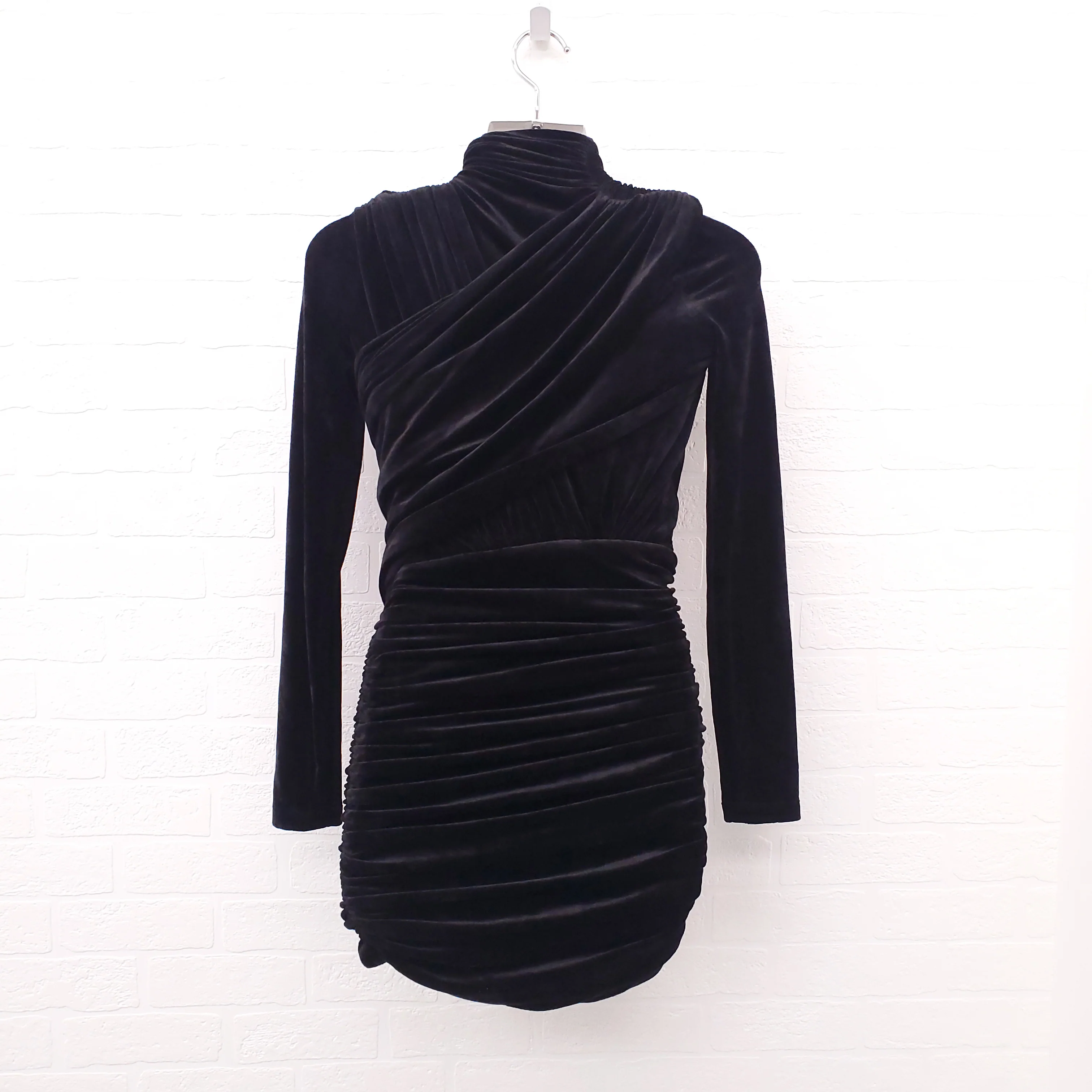 BALENCIAGA FLUID VELVET MINI DRESS - SIZE 34 - Image 5