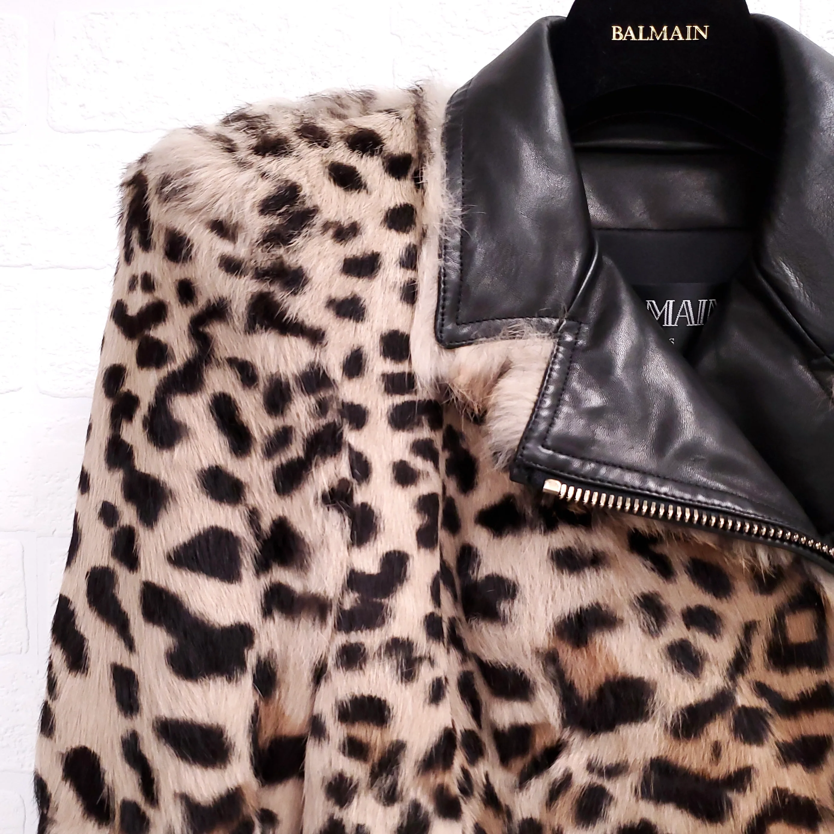 BALMAIN LEOPARD LEATHER JACKET - SIZE 36 - Image 2